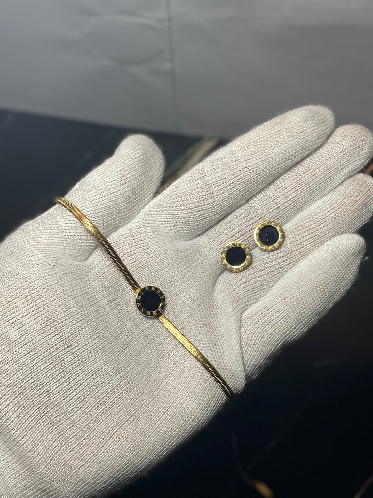 Classic Black Enamel Gold Jewelry