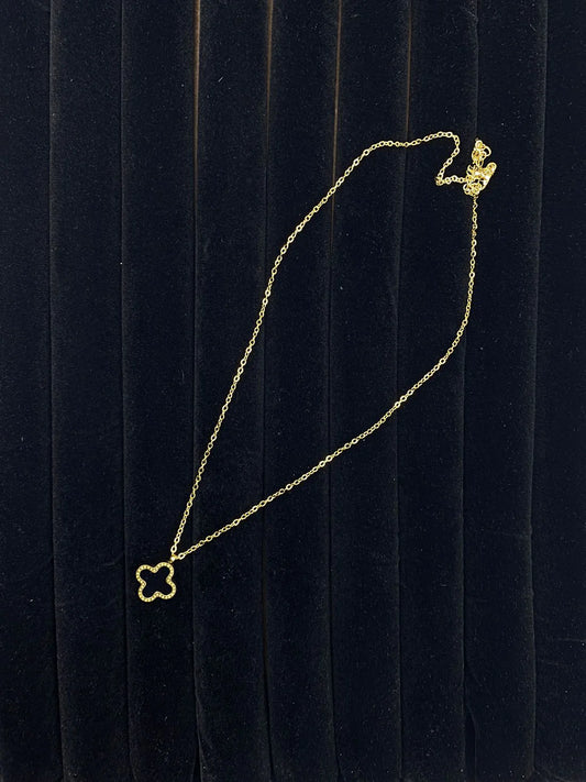 Double Sided Clover Leaf Pendant BLACK & WHITE