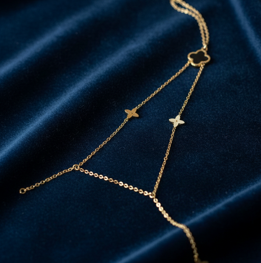 Black Clover Hand Chain Bracelet