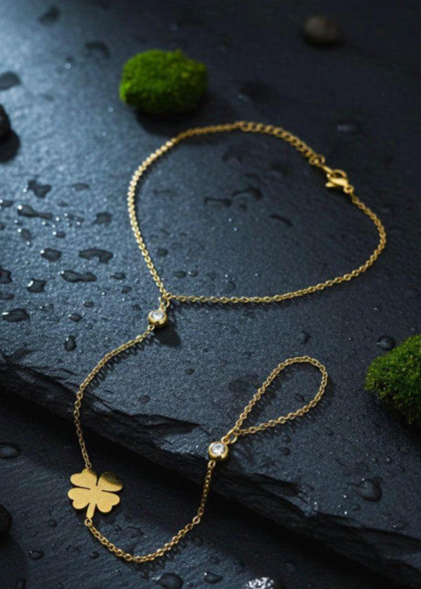 Golden Flower Hand Chain Bracelet