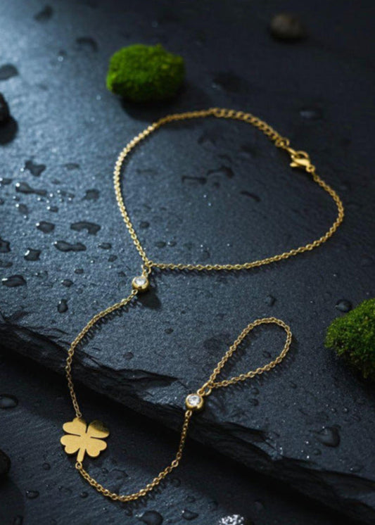 Golden Flower Hand Chain Bracelet