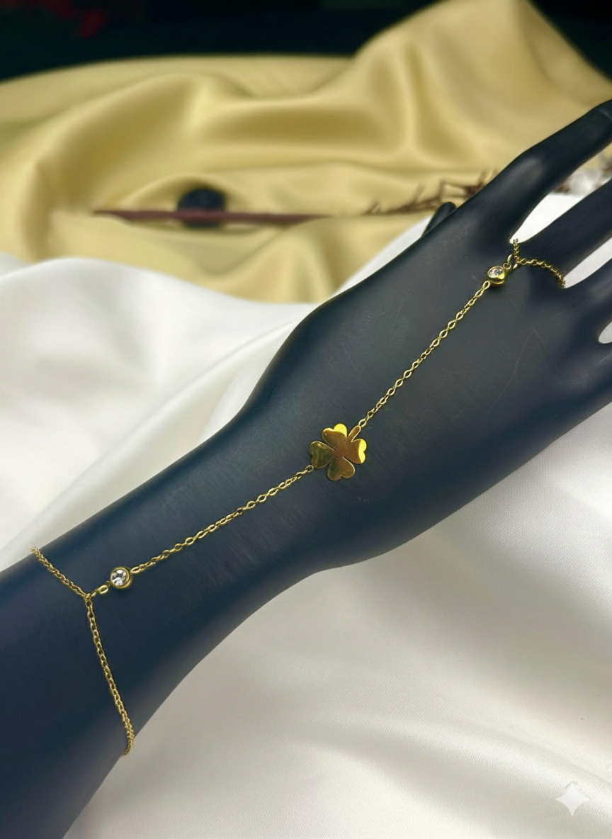 Golden Flower Hand Chain Bracelet